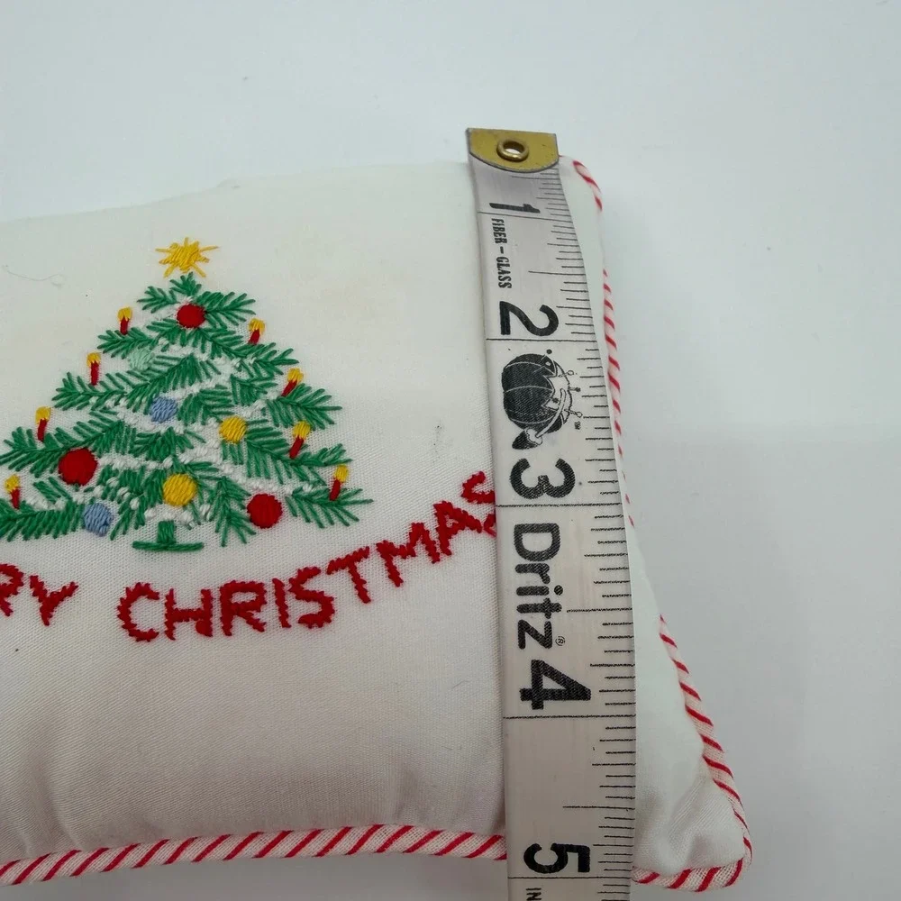 Vtg Nathan Krauskopf Decorative Musical Pillow Embroidered Christmas Tree Swiss